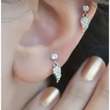 Melek Kanadı Sallantılı Piercing Helix Kıkırdak Gümüş Renk