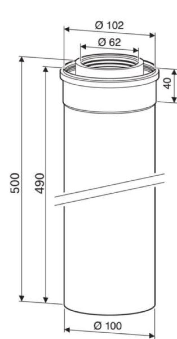 Buderus Yoğuşmalı Kombi Uzatma Bacası 50 cm