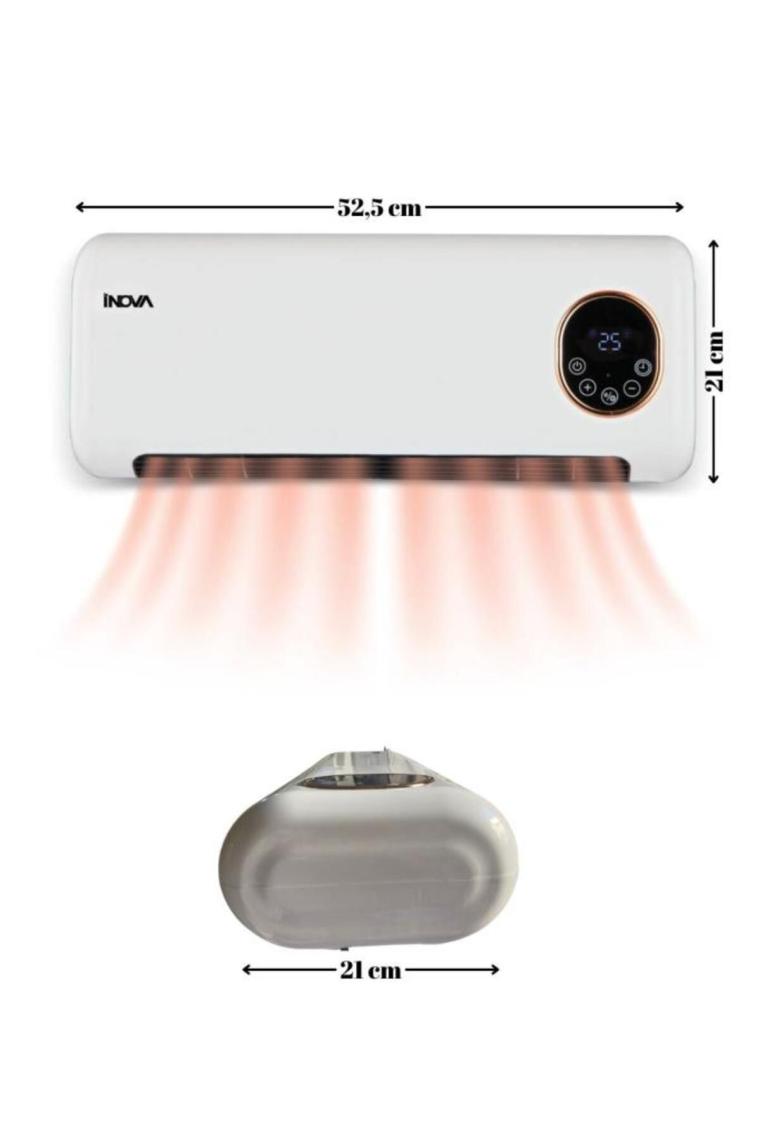 İnova Saturn İIS-0028 Duvar Tipi Fanlı Isıtıcı Elektrikli Soba ve Vantilatör Dijital Ekranlı Termostatlı