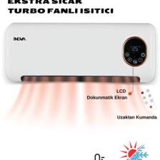 İnova Saturn İIS-0028 Duvar Tipi Fanlı Isıtıcı Elektrikli Soba ve Vantilatör Dijital Ekranlı Termostatlı