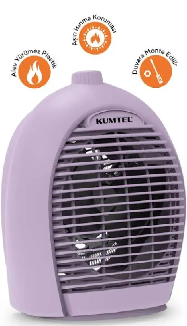 Kumtel Fanlı Isıtıcı 2000 W LX-6331 Lila