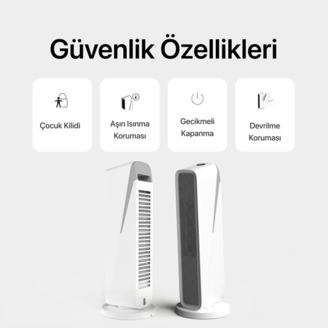 Xenon Smart Akıllı Fanlı Isıtıcı İç Mekan Wi-Fi Isıtma Cihazı Ultra Sessiz Ptc Seramik Space Heater (2000W) X7440