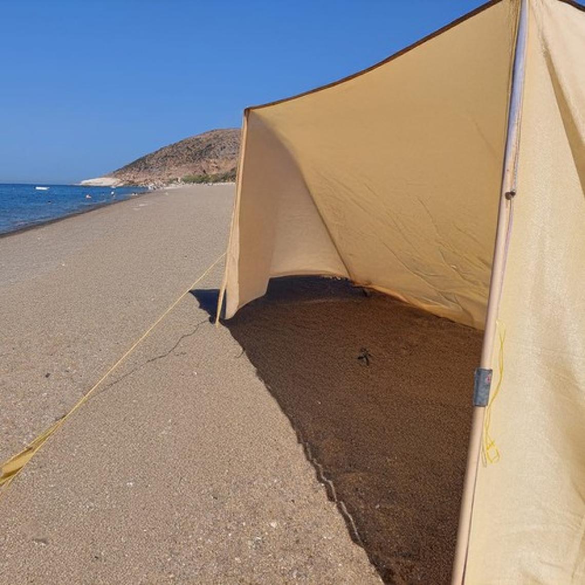 Morilu Gölgelik File Araba Gölgeliği - 95lik - 6 Metre En Krem - Şeritli Halkalı - Havuz Gölgeliği Plaj Gölgeliği