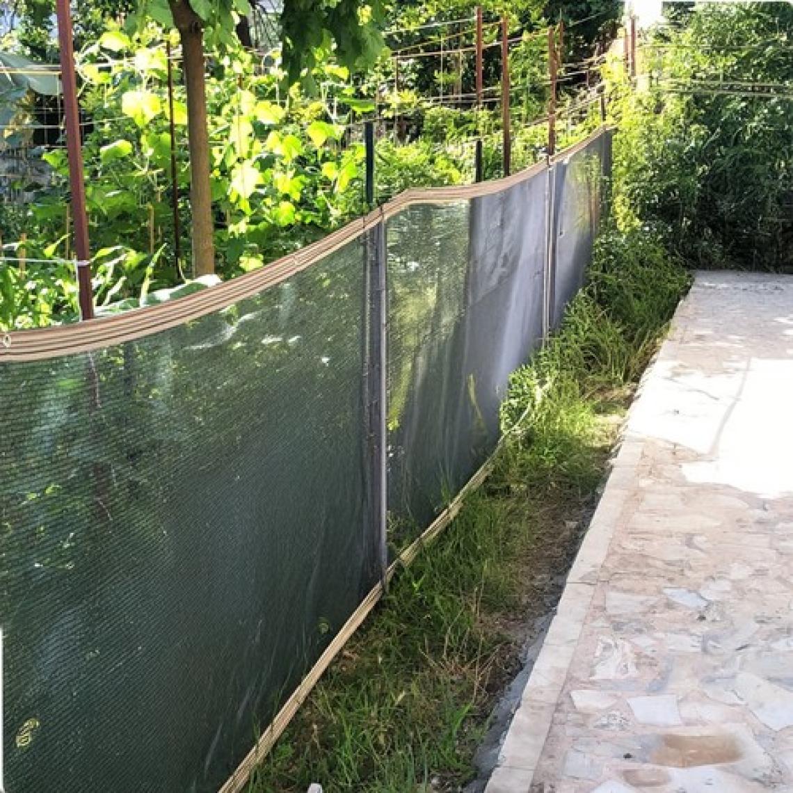 Morilu Gölgelik File Çit Filesi - 55lik - 1 Metre En Yeşil - Şeritli Halkalı - Çit Örtüsü Bahçe Filesi