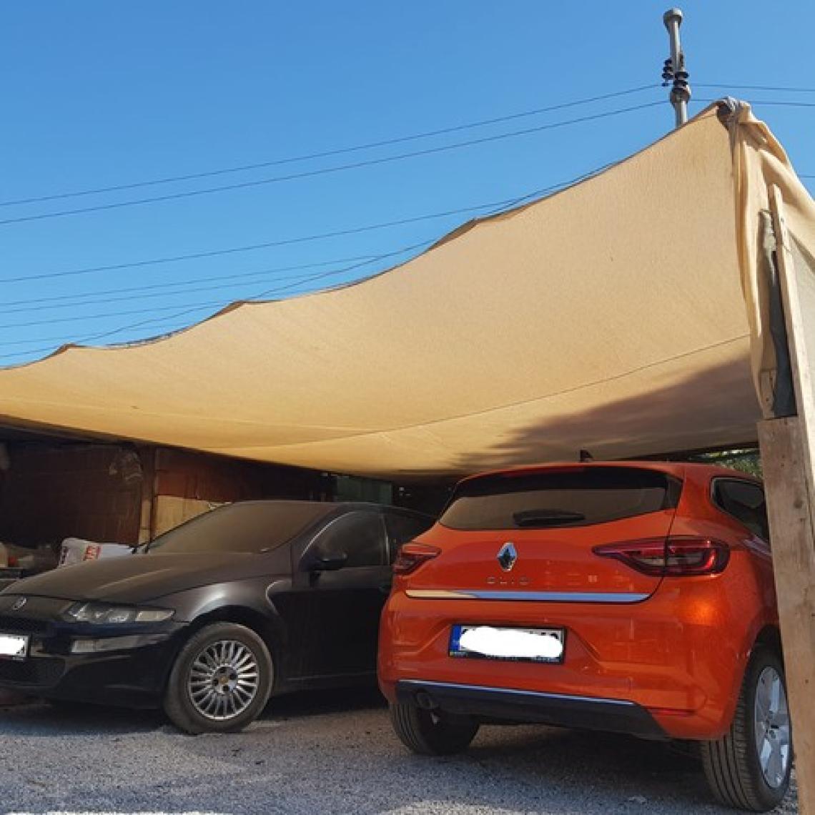 FB Morilu %95'lik 2 Metre Enli Krem Rengi Gölgelik File, Çit Filesi, Çit Örtüsü - Şeritli Halkalı