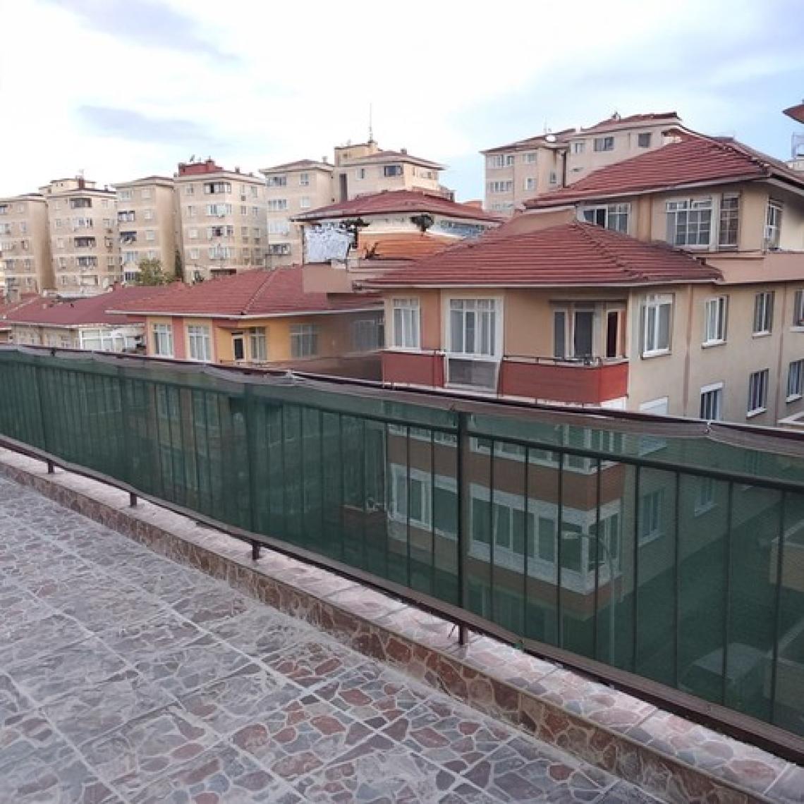 Morilu Gölgelik File Çit Filesi - 75lik - 2 Metre En Yeşil - Şeritli Halkalı - Balkon Gölgeliği Bahçe Gölgelik