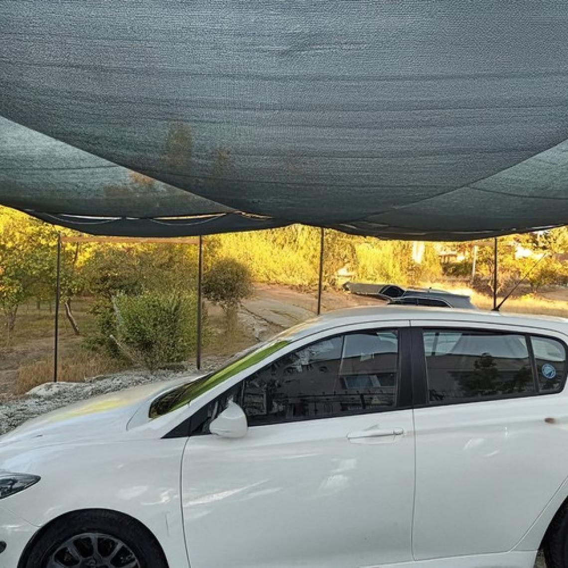 Morilu Gölgelik File Çit Filesi - 95lik - 2 Metre En Yeşil - Şeritli Halkalı - Çit Örtüsü Otopark Gölgelik