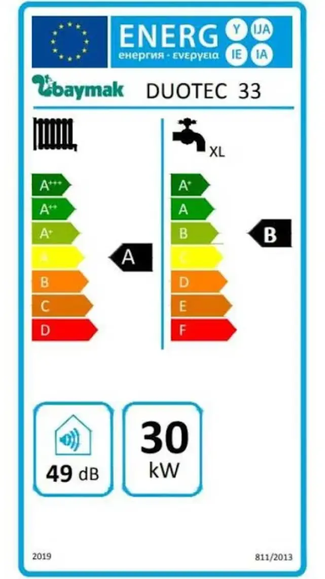 Baymak DUOTEC 33 33 Kw 28380 Kcal/h Hermetik Premix Yoğuşmalı Kombi