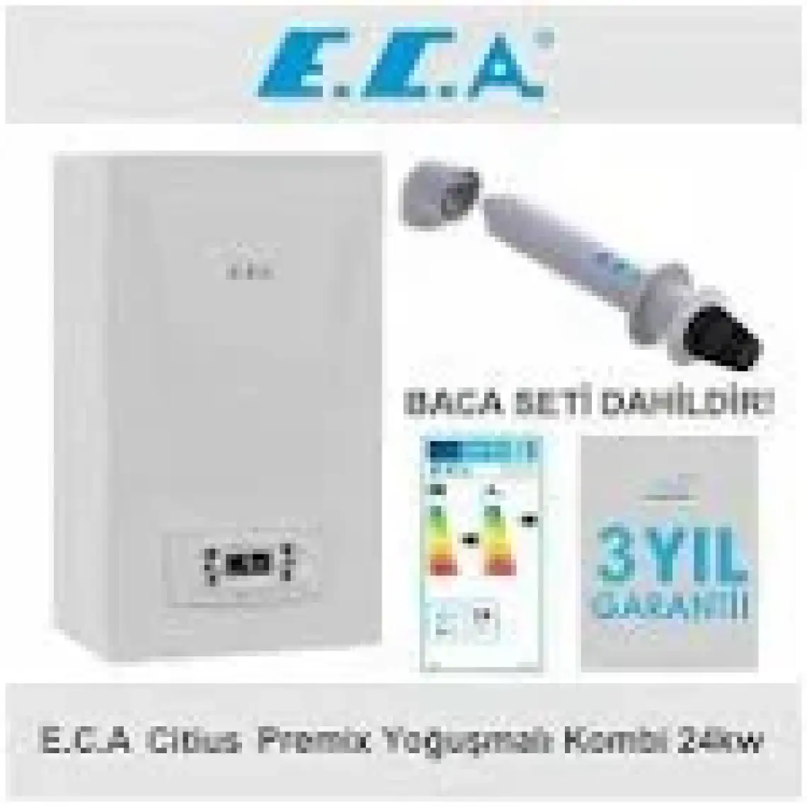 E.C.A Eca Citius Premix 24KW Erp Yoğuşmalı Hermetik Kombi+Baca Kiti