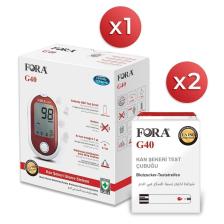 Fora G40 Şeker Cihazı + Ölçüm Stribi 50'li x 2 Kutu