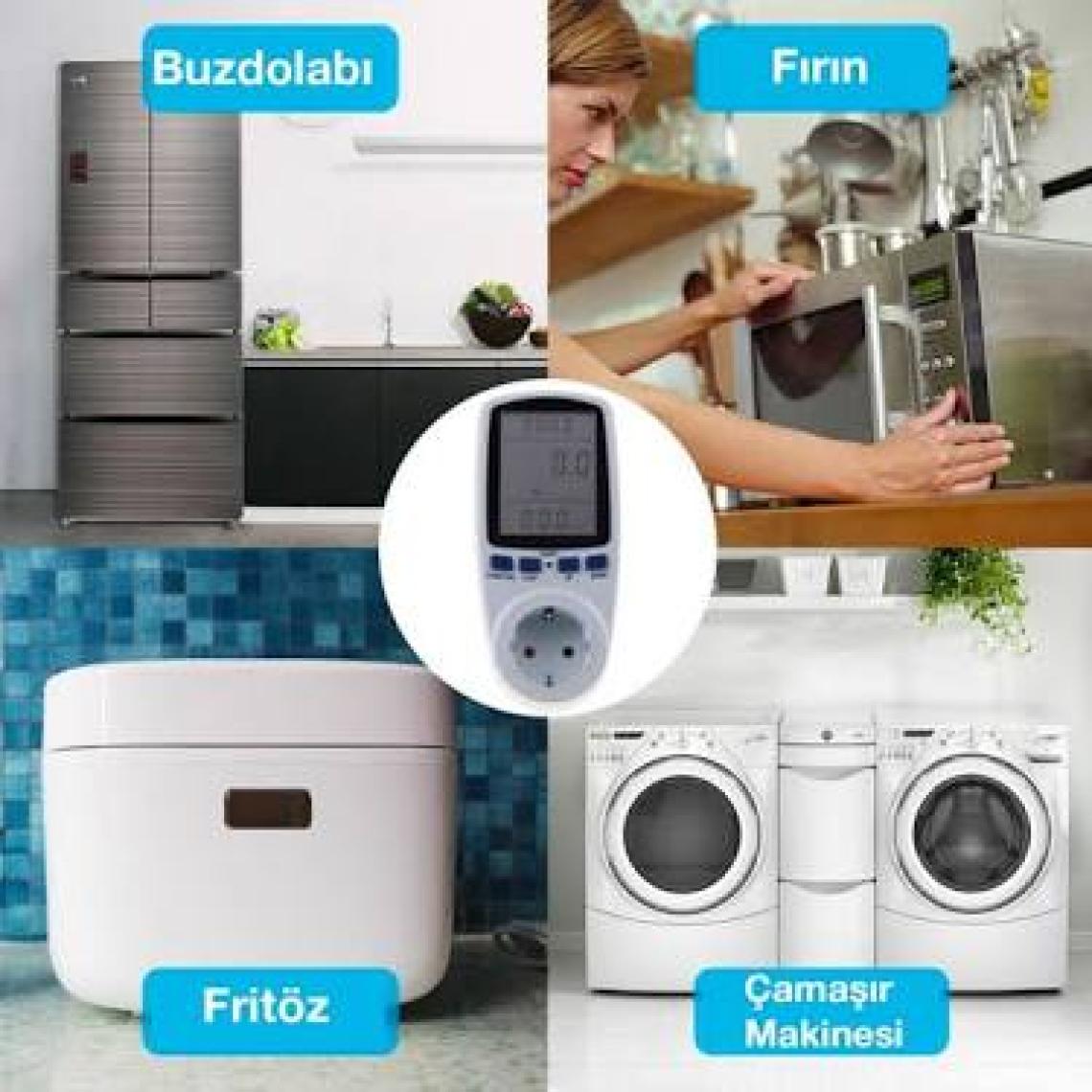 Ally Wattmetre Enerji Tüketim Sarfiyat Ölçer Ölçüm Priz 230V-3680W-16A ALL-35176