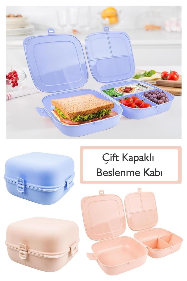 Çift Kapaklı Beslenme Kabı E-15