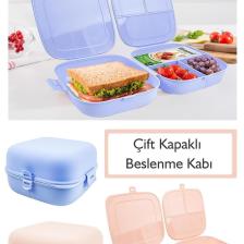 Çift Kapaklı Beslenme Kabı E-15