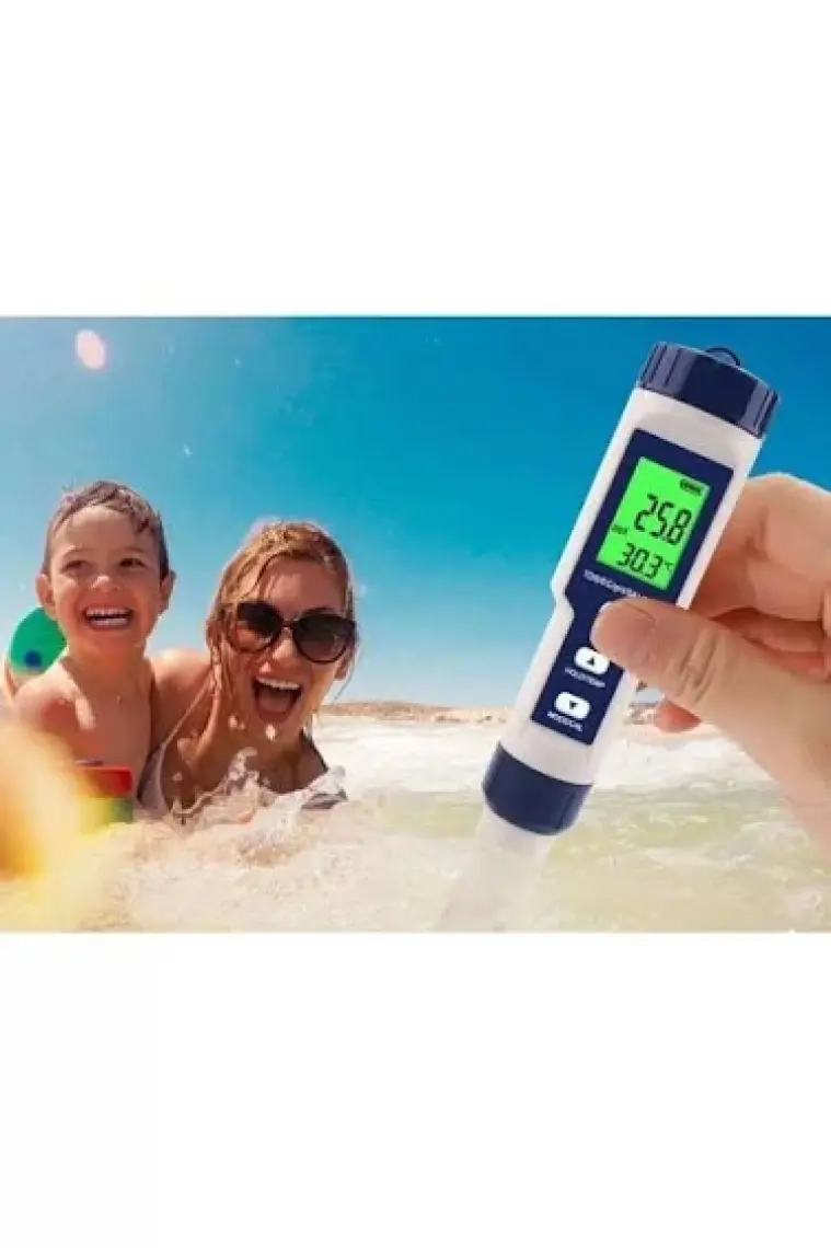 UniChrome 5in1 Dijital Ph/tds/ec/tuzluluk/sıcaklık Metre Işıklı Test Cihazı Iletkenlik Kalem Model-5in1 Tds Metre