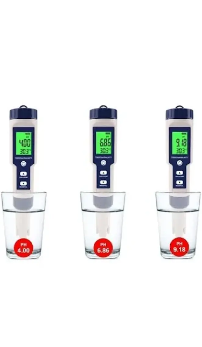 UniChrome 5in1 Dijital Ph/tds/ec/tuzluluk/sıcaklık Metre Işıklı Test Cihazı Iletkenlik Kalem Model-5in1 Tds Metre