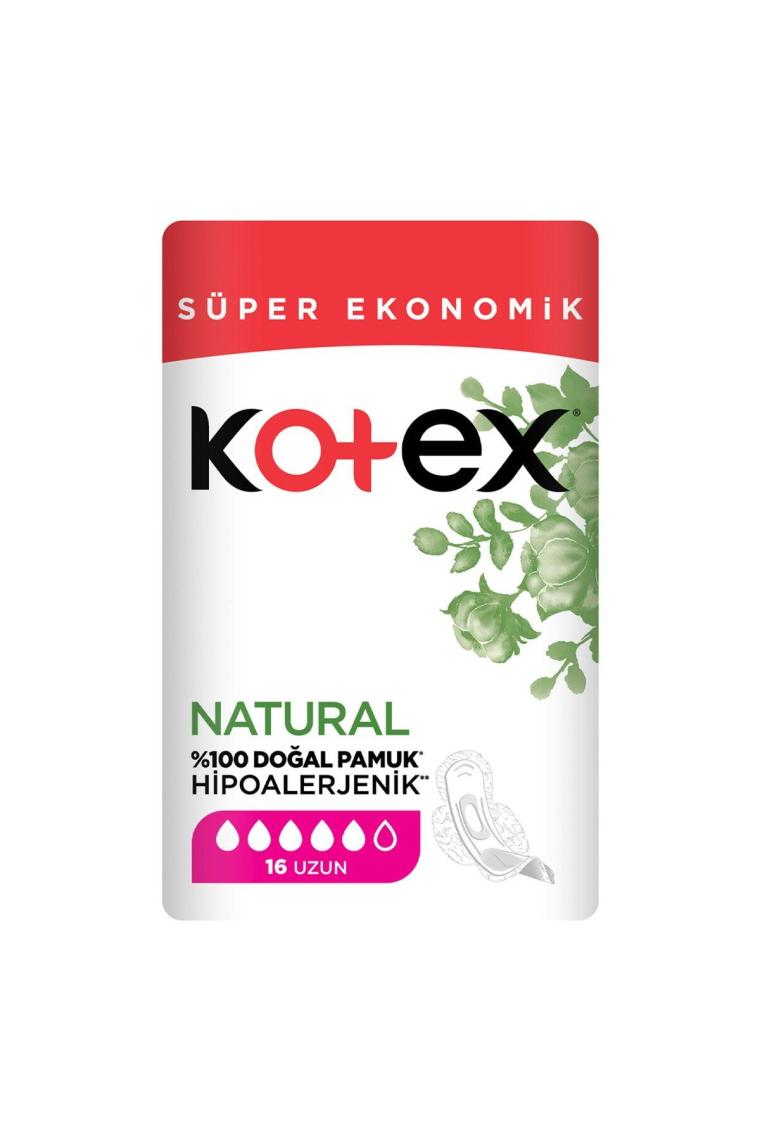 Kotex Natural Hipoalerjenik Hijyenik Ped Uzun 16'lı