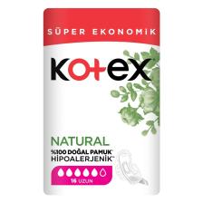 Kotex Natural Hipoalerjenik Hijyenik Ped Uzun 16'lı