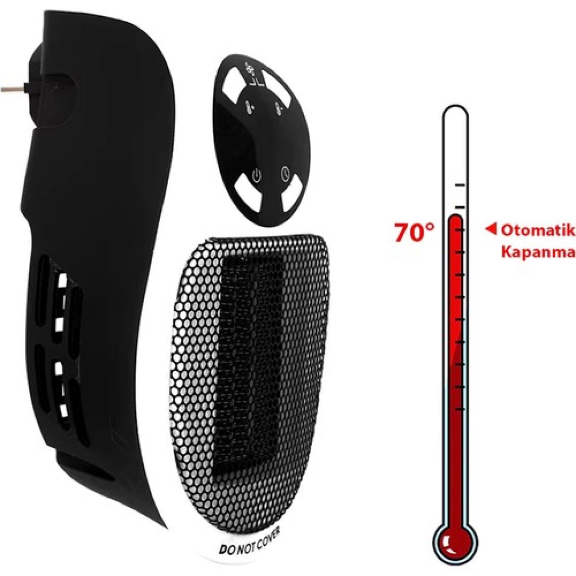 Powermaster PM-20327 500 Watt Priz Tipi Uzaktan Kumandalı Taşınabilir Isıtıcı (Zamanlayıcı) (OM-1211)