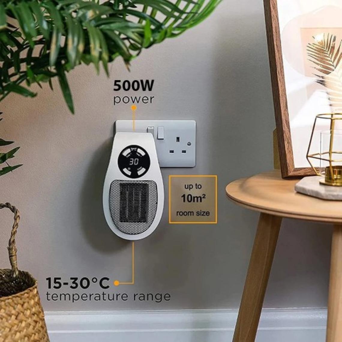 Powermaster PM-20327 500 Watt Priz Tipi Uzaktan Kumandalı Taşınabilir Isıtıcı (Zamanlayıcı) (OM-1211)