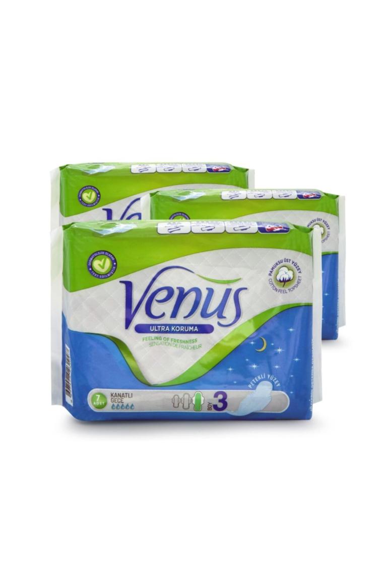 VENÜS HİJYENİK PED GECE 21 ADET (3 PAKET)