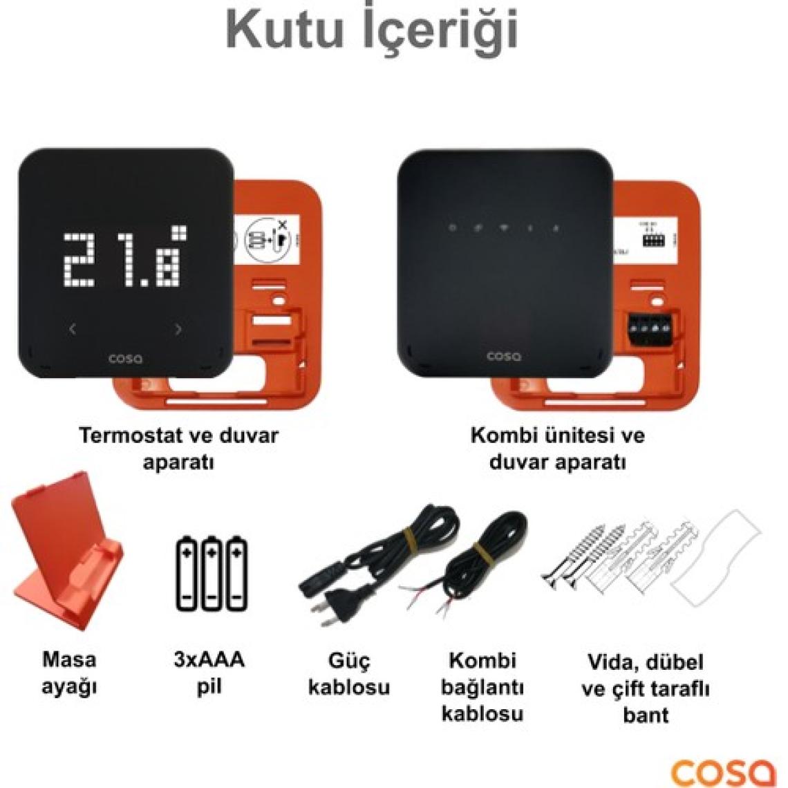 Cosa Akıllı Oda Termostatı Kablosuz Kombi Kontrolü P4TR-21