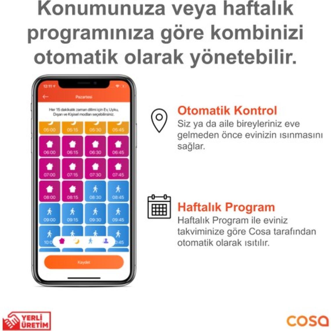 Cosa Akıllı Oda Termostatı Kablosuz Kombi Kontrolü P4TR-21