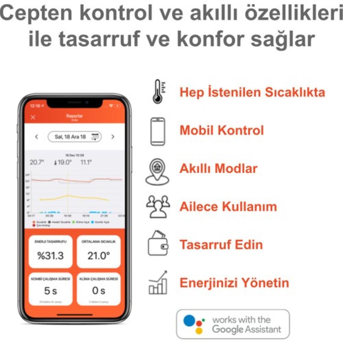 Cosa Akıllı Oda Termostatı Kablosuz Kombi Kontrolü P4TR-21