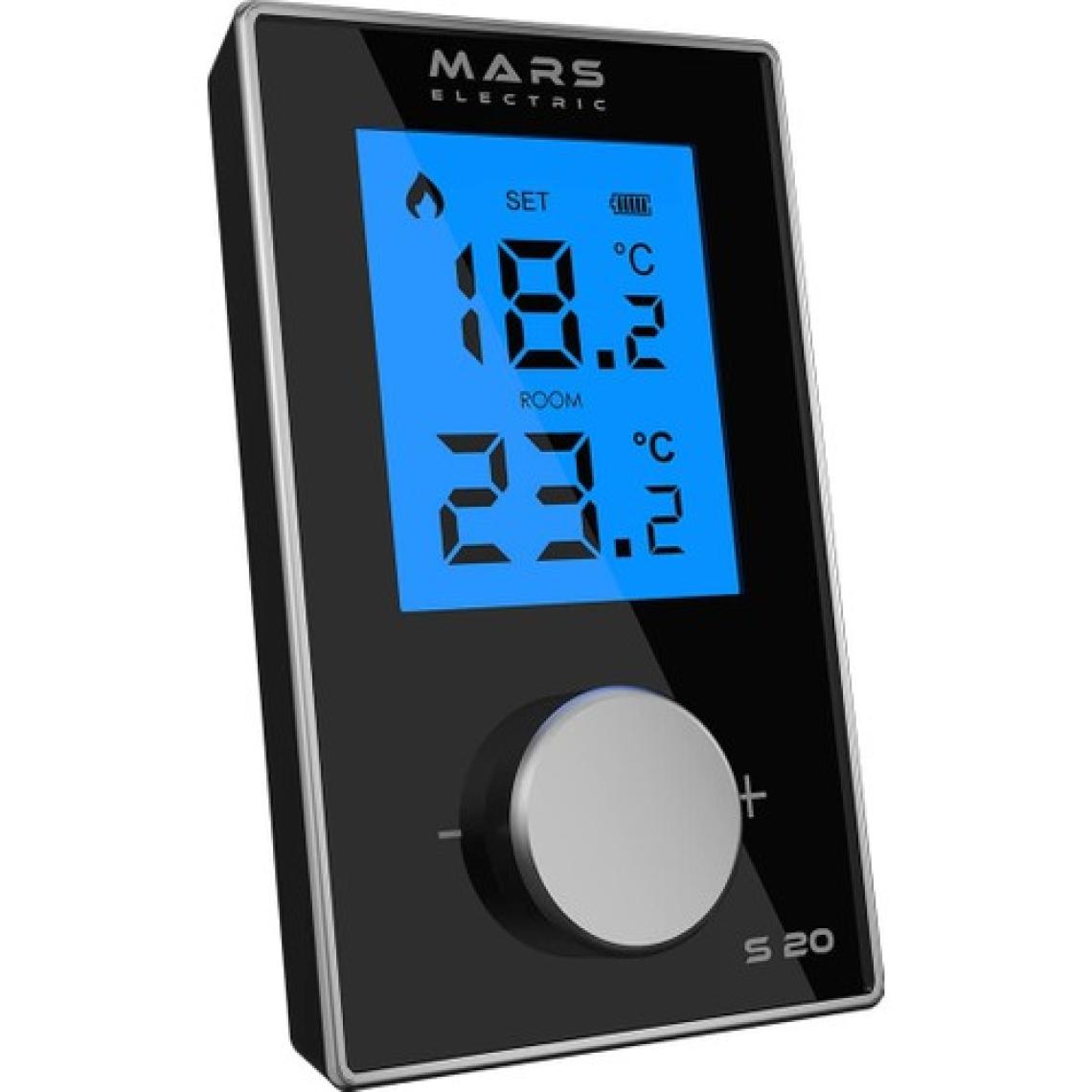 Mars S20 Kablosuz Dijital Oda Termostatı Siyah