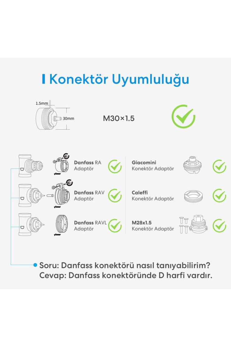 Meross Wi-Fi Uzaktan Kontrollü Akıllı HUB ve 3 Adet Termostat Vana Seti