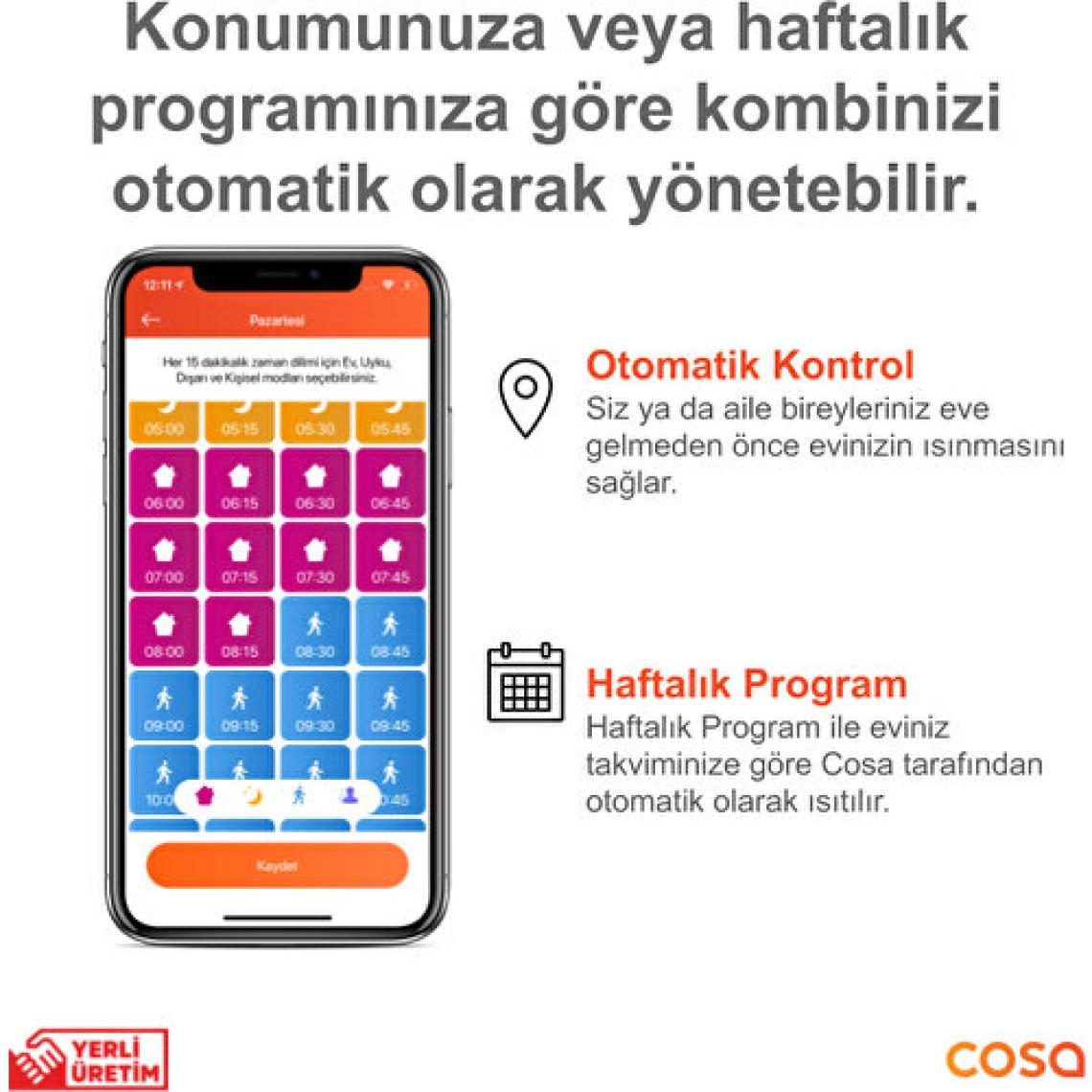 Cosa Akıllı Oda Termostatı Kablosuz Kombi Kontrolü P4TR-21