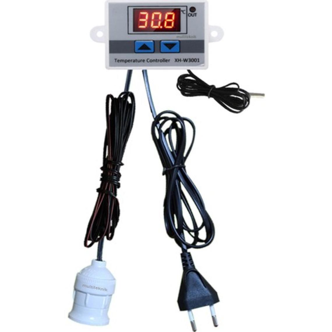 Multiteknik Duylu W3001 Dijital Termostat Kullanıma Hazır Kablolu Fişli