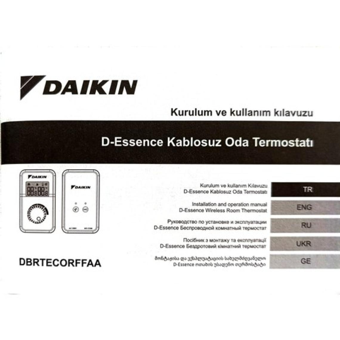 Daikin Kablosuz Oda Termostatı D-Essence Dbrtecorffaa