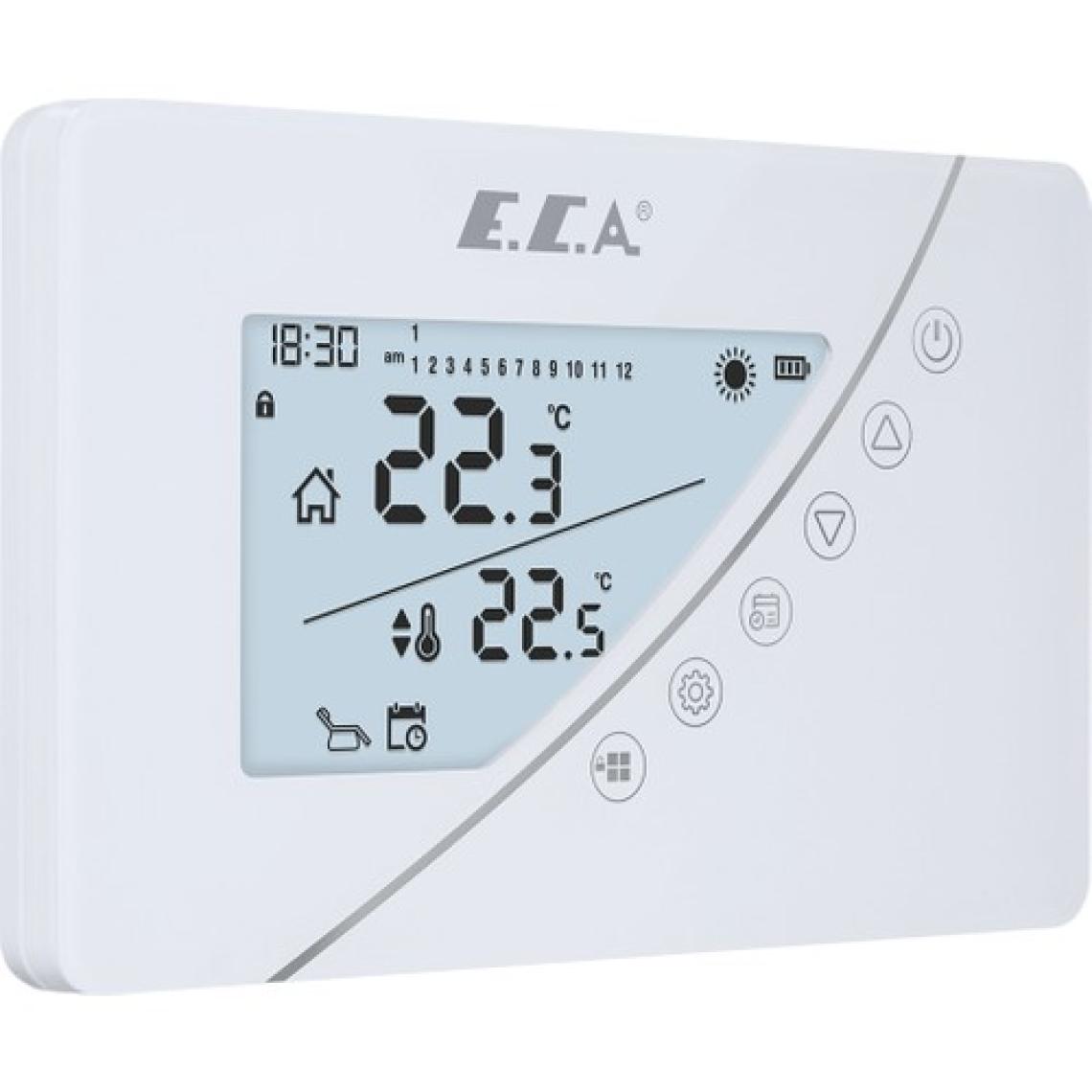 E.C.A. Poly Touch 400W Programlanabilir Kablosuz Oda Termostatı Beyaz