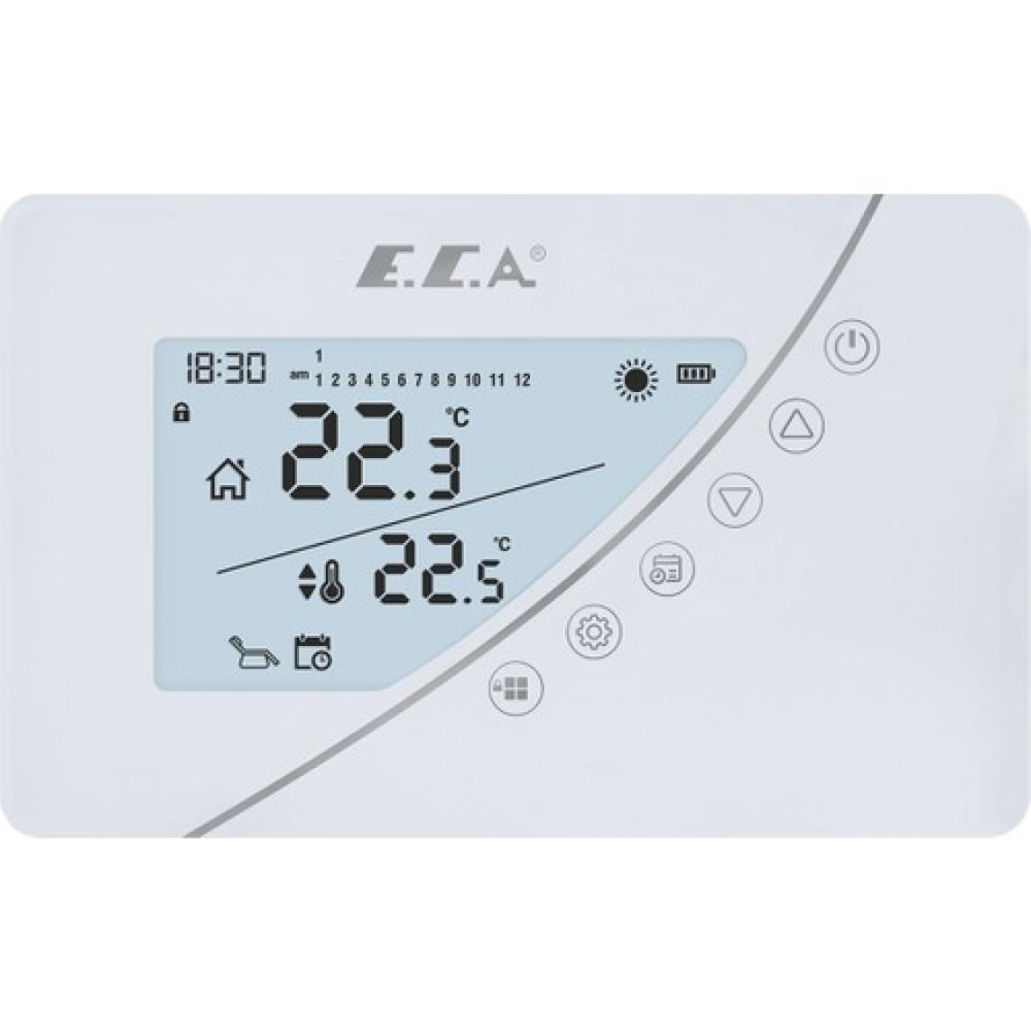 E.C.A. Poly Touch 400W Programlanabilir Kablosuz Oda Termostatı Beyaz
