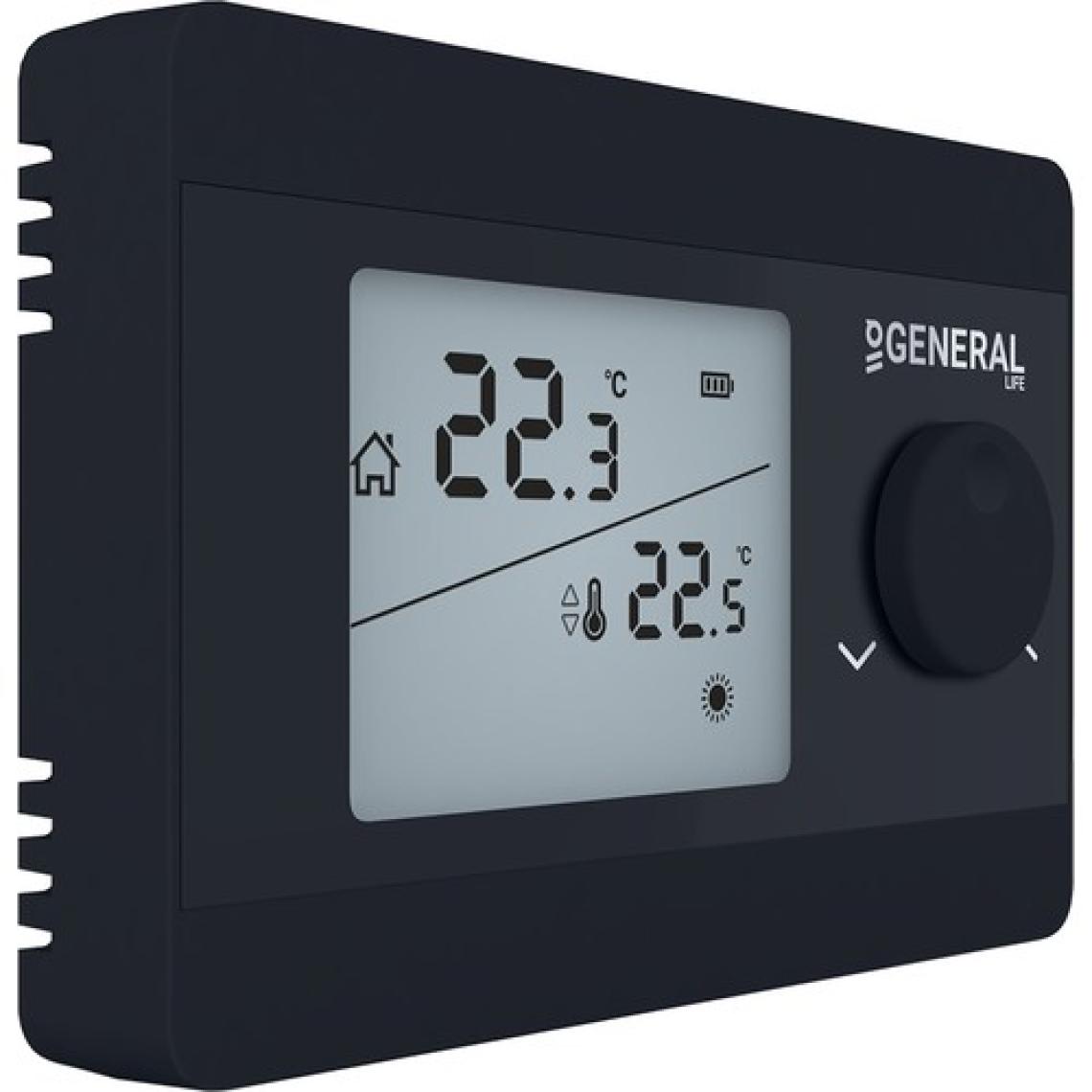 General HT250 RF Kablosuz Dijital Oda Termostatı - Siyah