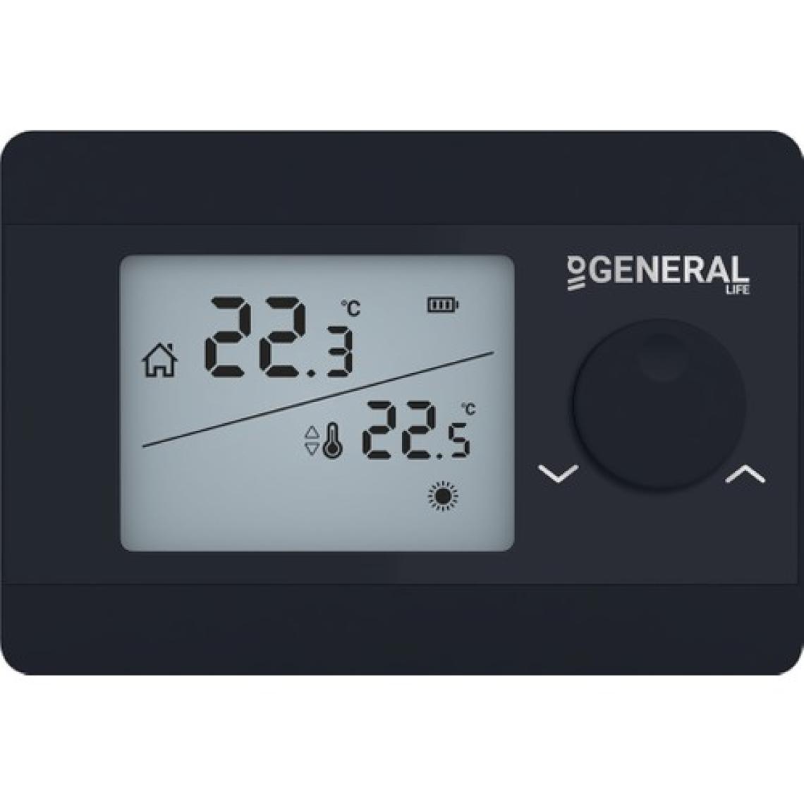 General HT250 RF Kablosuz Dijital Oda Termostatı - Siyah
