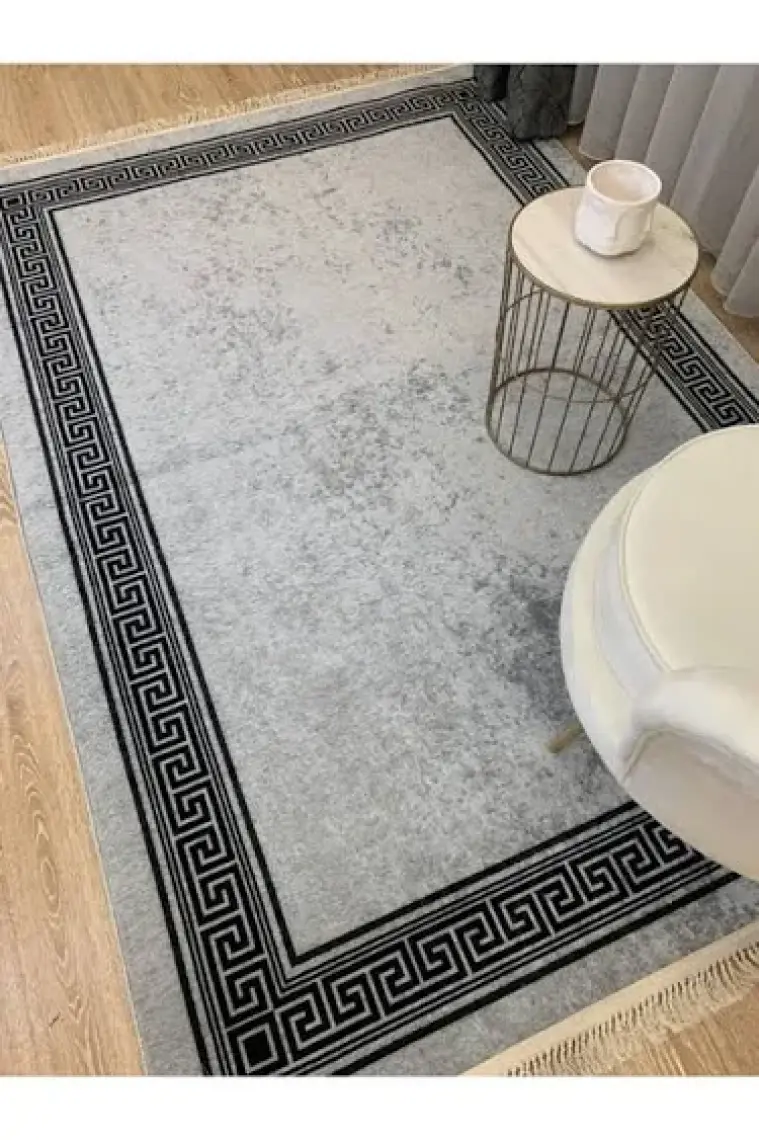 Brillant Lorin Şönil Görünüm Lateks Kaymaz Taban Leke Tutmaz Saçaklı Modern Halı