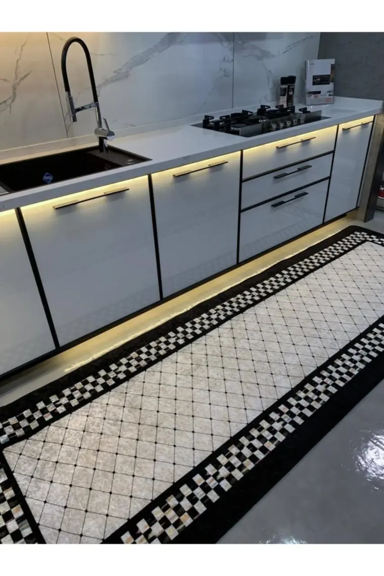 Brillant Bang Model Kaymaz Taban Leke Tutmaz Mutfak Halısı
