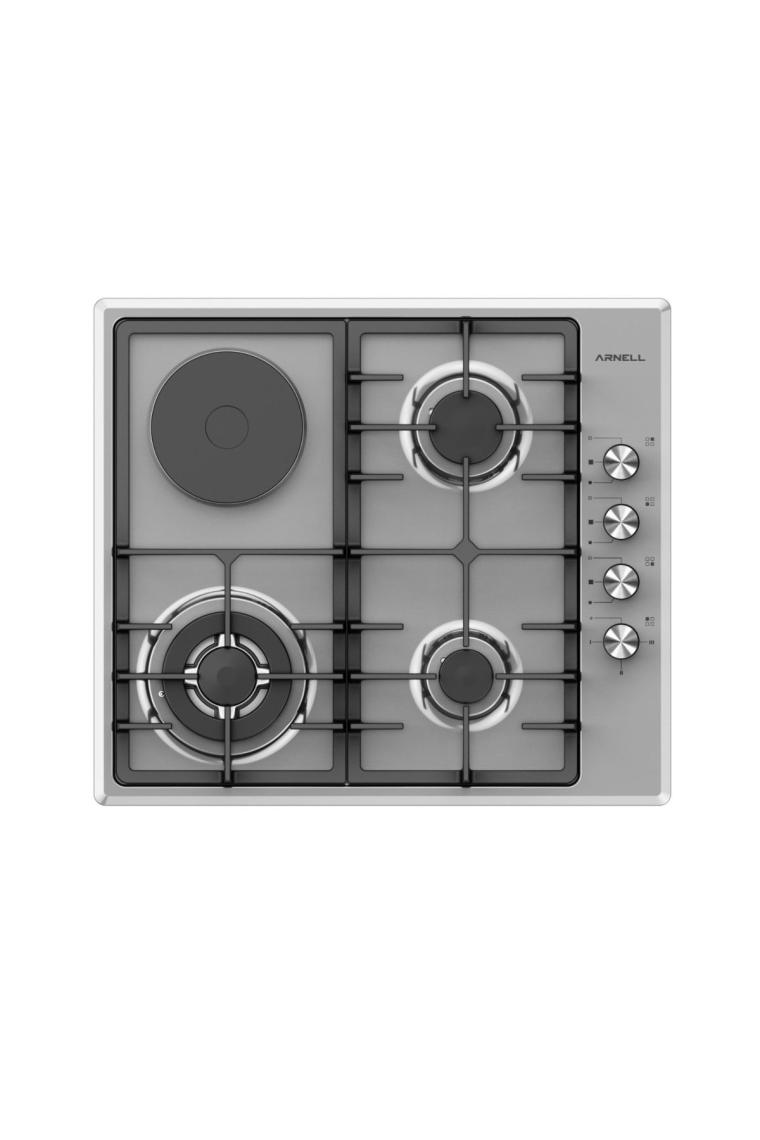 Ar-646 Inox Wok Gözlü 3 1 Göz Elektrikli Döküm Izgaralı Gaz Emiyetli Ankastre Tüplü Ocak