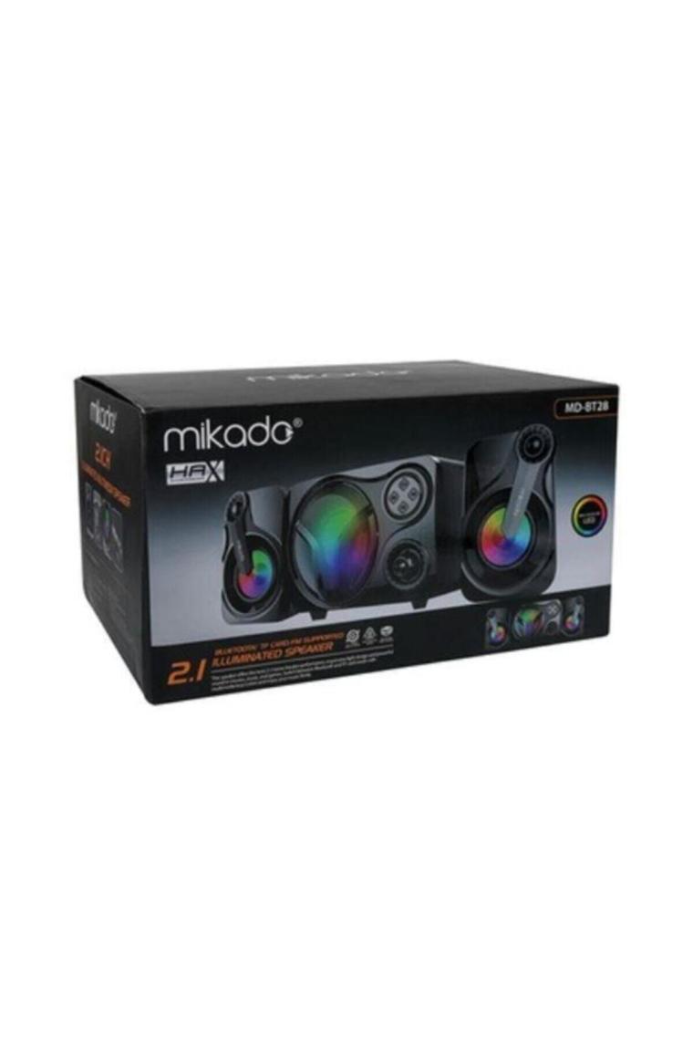 Md-bt28 2 1 5w 3w×2 Bt,tf Card,usb, Fm Radyo Siyah Led Işıklı