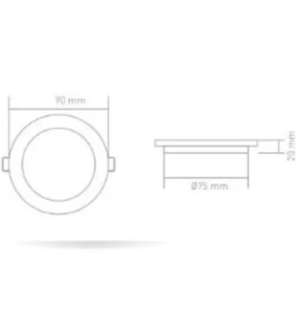Voltek  3W 2.5” Yuvarlak Slim LED Panel Armatür Gün Işığı 3000 K