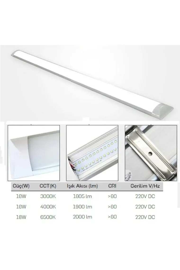 LAMPTIME 18W Led Bant Armatür Yatay 60Cm Gunışığı Işık 3000K 301363
