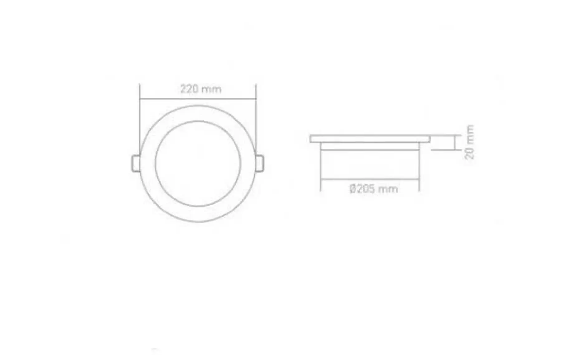 Voltek 18W-8" Yuvarlak Slim LED Panel Armatür 6500K - Beyaz