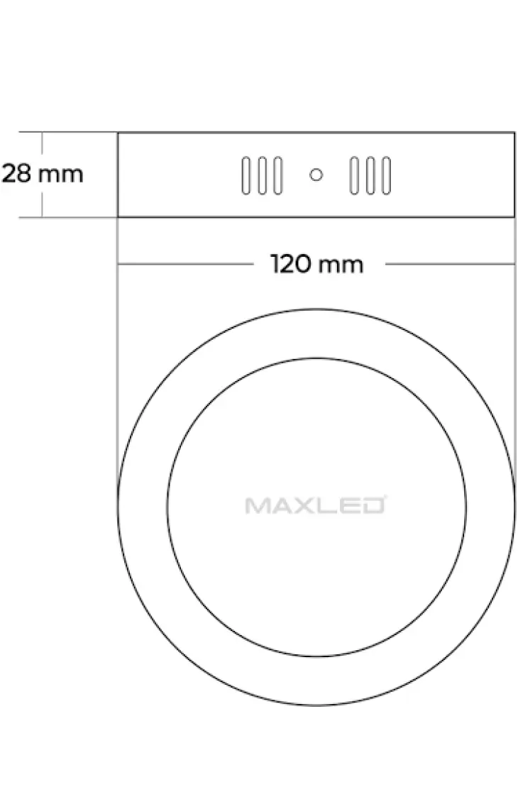 Maxled MX-1042G - 6W 3000K Gün Işığı | Beyaz Kasa Sıva Üstü Yuvarlak LED Panel
