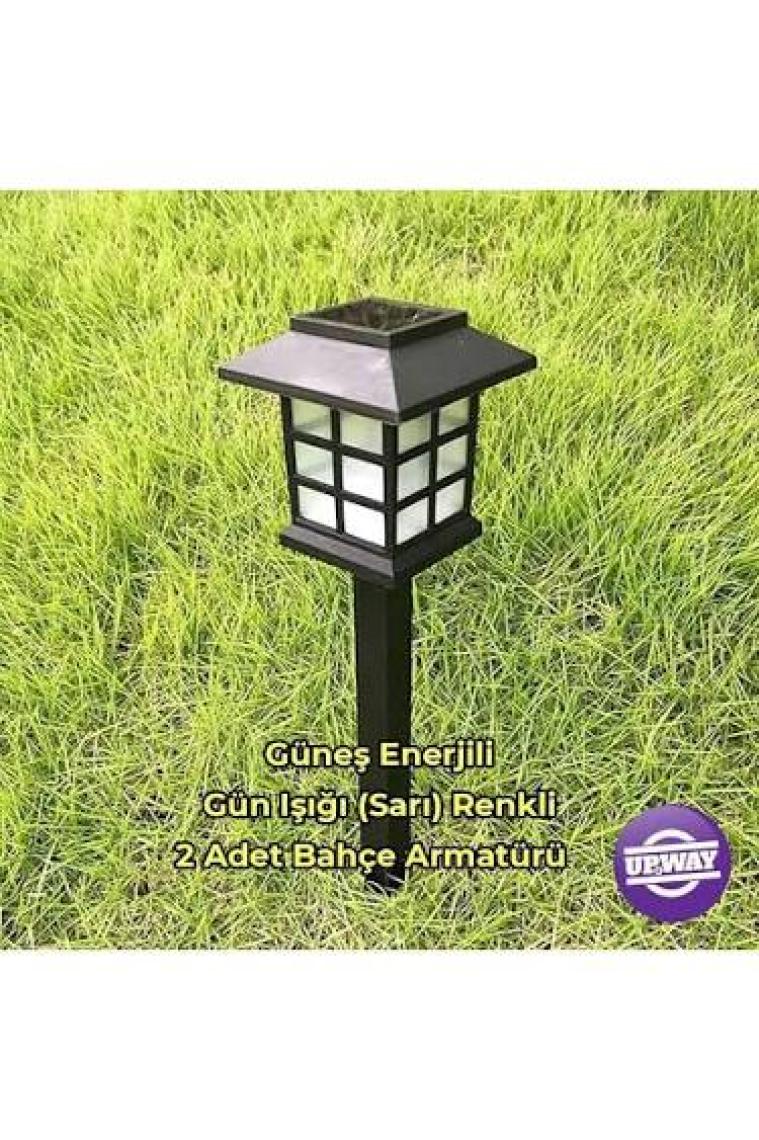 Upway Upway Karanlık Sensörlü Solar Çim Armatürü Güneş Enerjili Bahçe Zemin Aydınlatma Lambası 2 Adet