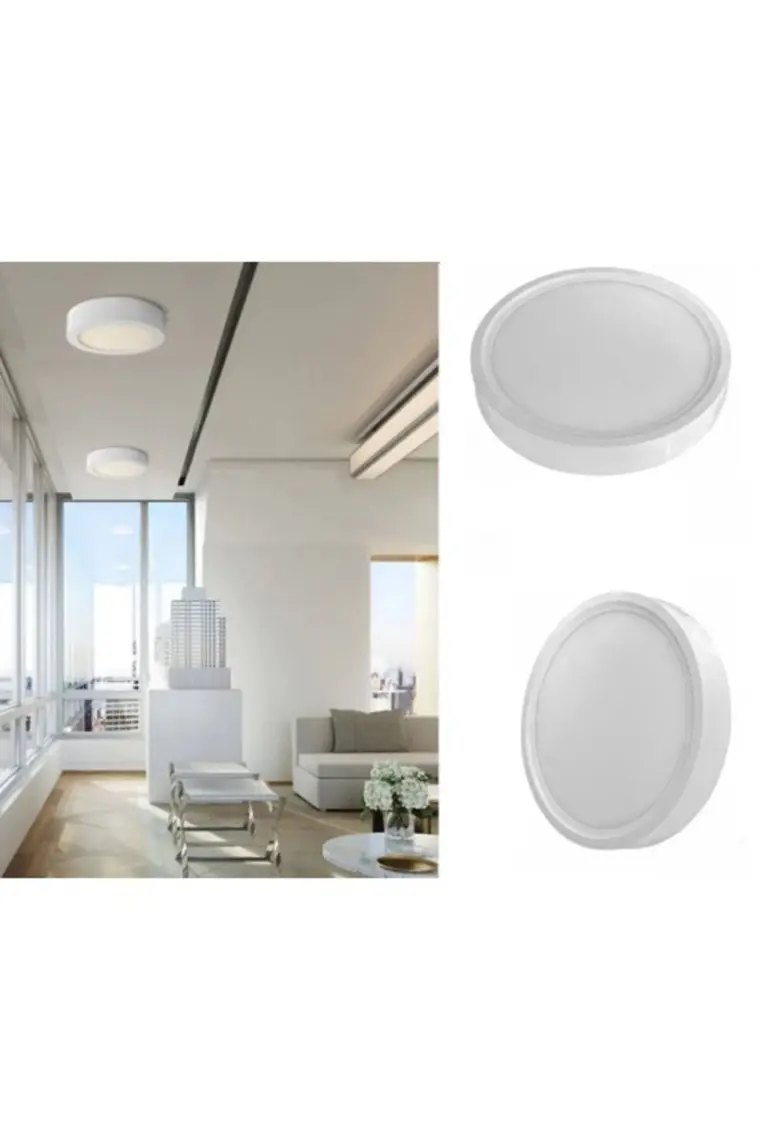 Maxled MX-1042G - 6W 3000K Gün Işığı | Beyaz Kasa Sıva Üstü Yuvarlak LED Panel