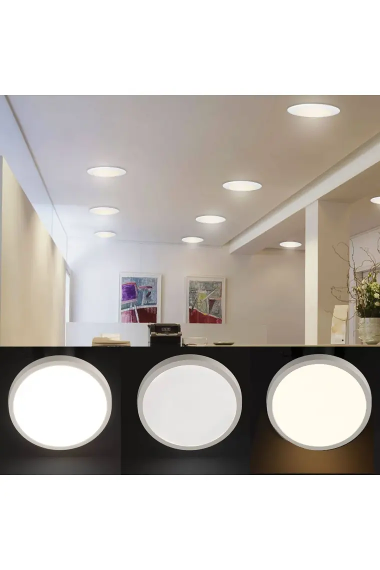 Maxled MX-1042G - 6W 3000K Gün Işığı | Beyaz Kasa Sıva Üstü Yuvarlak LED Panel