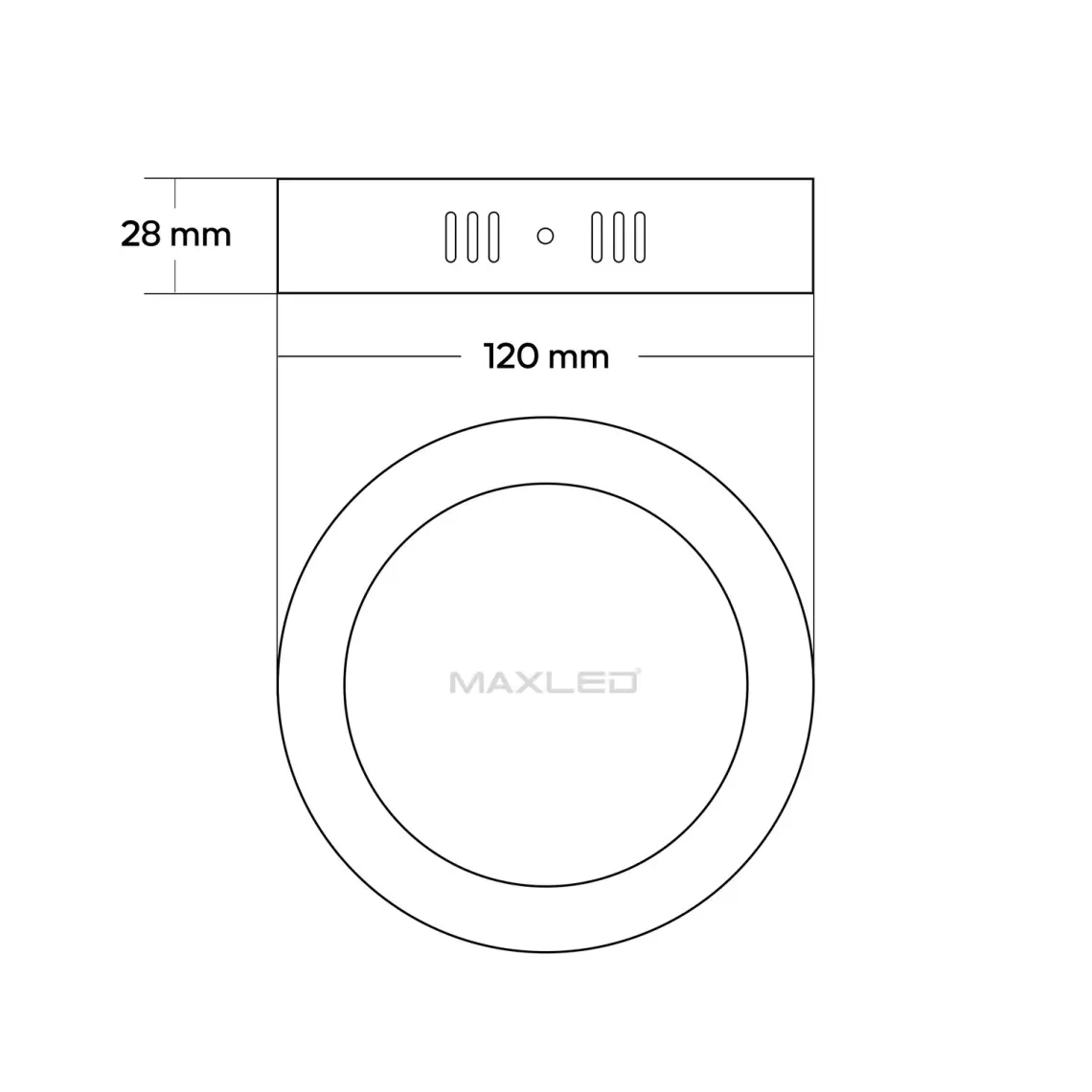 Maxled MX-1042G - 6W 3000K Gün Işığı | Beyaz Kasa Sıva Üstü Yuvarlak LED Panel