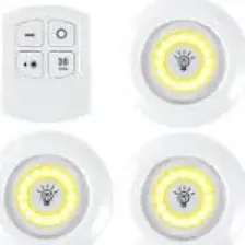 Upway Kumandalı Dolap Tezgah Üstü Parlaklık Ayarlanabilir Cob LED Gece Lambası-3’lü Paket