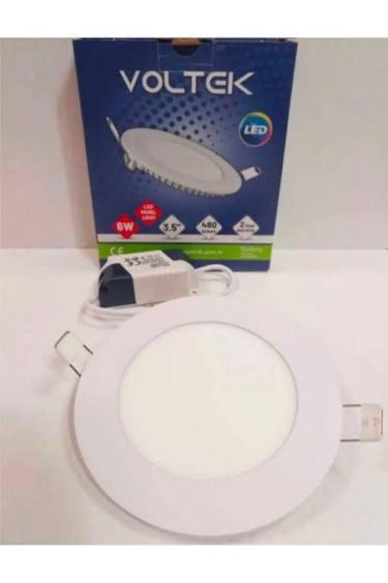 Voltek 6W Beyaz ve Gün Işığı LED Panel Armatür 6500K - Beyaz